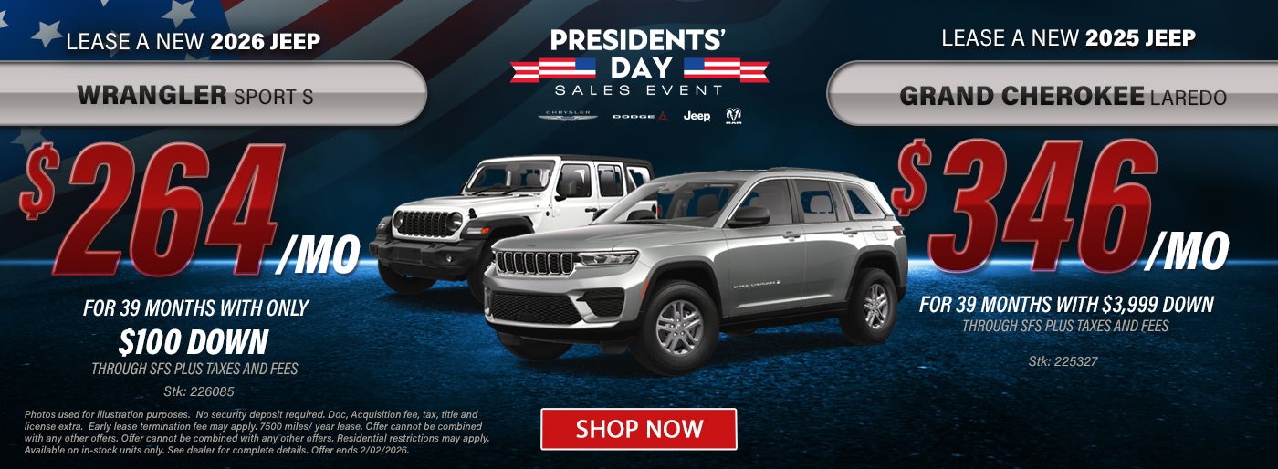 Jepp Wrangler and Jeep Compass Offers